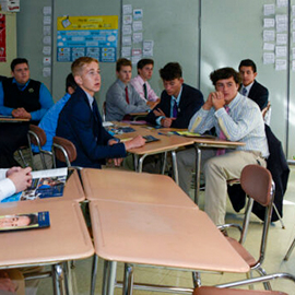 High school students in classroom